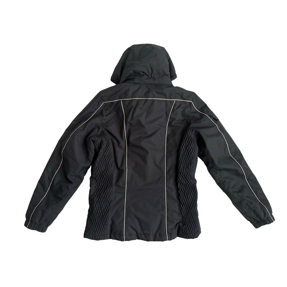 Nils Ski Snow Board Jacket Women 10 Black Thermal Soft Shell Zip Hood Pockets - Picture 4 of 16